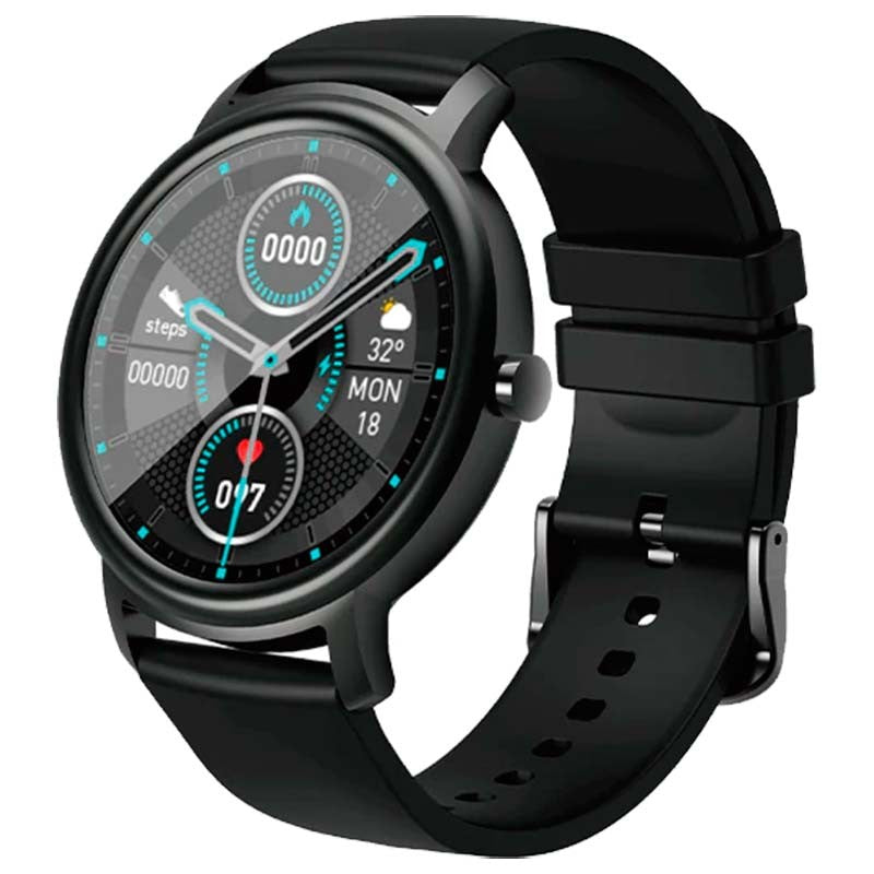Black Mibro Air full touch smart watch with health and fitness tracking, IP68 water resistance, by Smartkoshk.