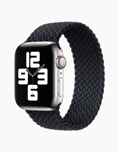 Coteetcl Braided Solo Loop Nylon Apple Watch 44/42mm - Black
