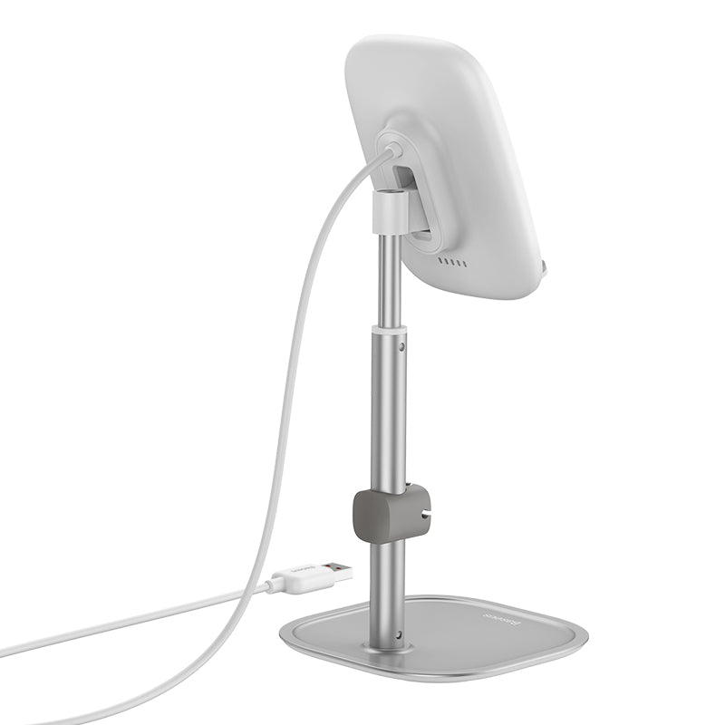 Baseus Literary Youth Desktop Bracket Fast Wireless Charging 15w Silver