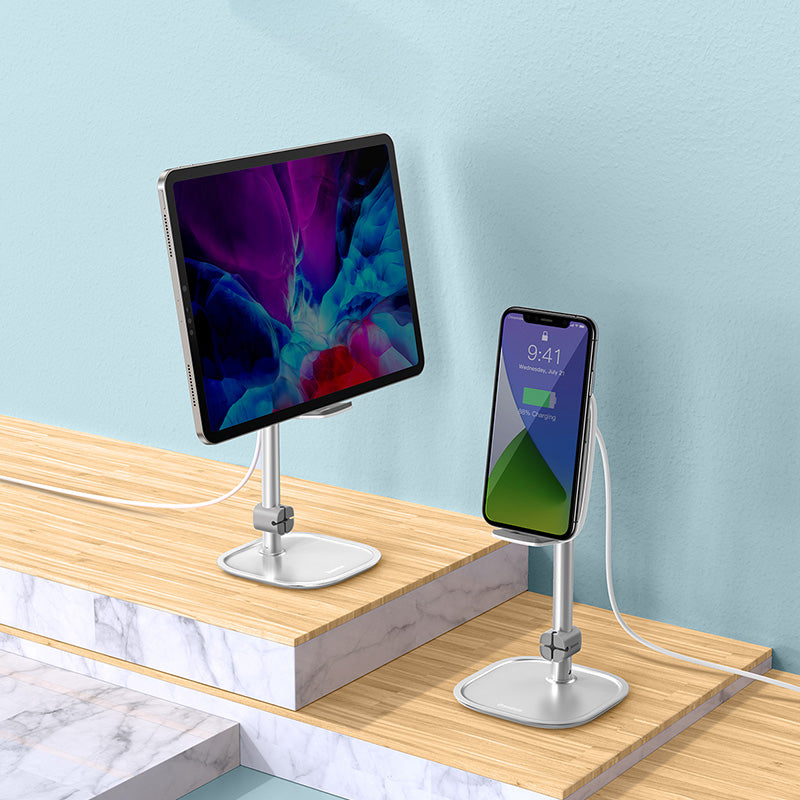 Baseus Literary Youth Desktop Bracket Fast Wireless Charging 15w Silver