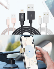 Offer Gravity Car Phone Holder + Nylon Braid MFI Certified Lightning Cable