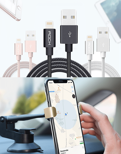 Offer Gravity Car Phone Holder + Nylon Braid MFI Certified Lightning Cable