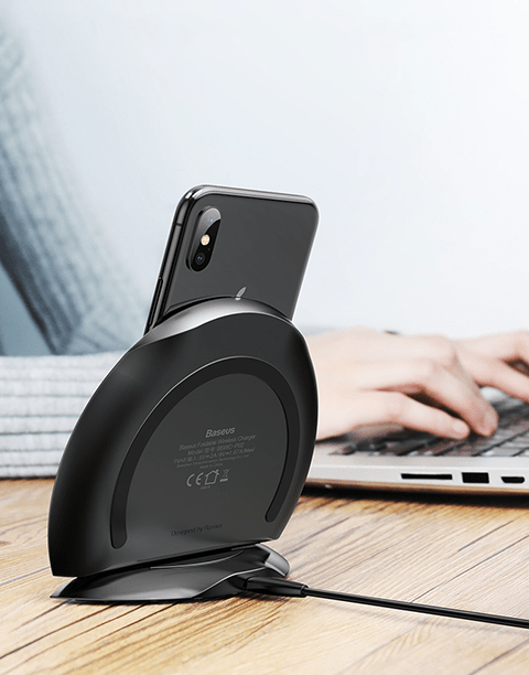 Collapsible Qi Wireless Charger By Baseus Multifunction Fast Wireless Charging Black