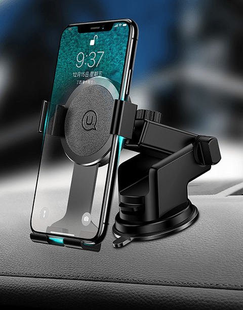 USAMS Dashboard 360 Rotation Sucker Car Phone Holder Stand Black