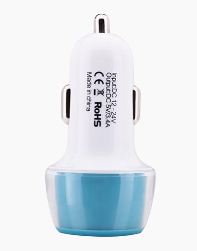 Jelly Car Charger Dual USB - Blue