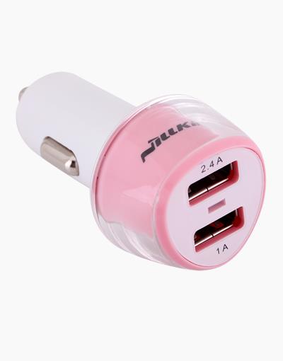 Jelly Car Charger Dual USB - Pink