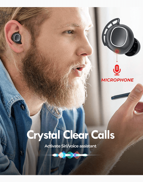 Mpow M30 TWS earbuds wireless headphones touch control - IPX8 water resistance - black