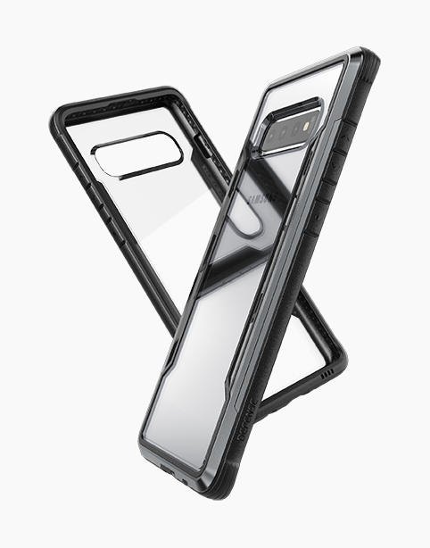 Black XDoria Defense Shield case for Samsung Galaxy S10 Plus, drop tested with 3M protection, by Smartkoshk.