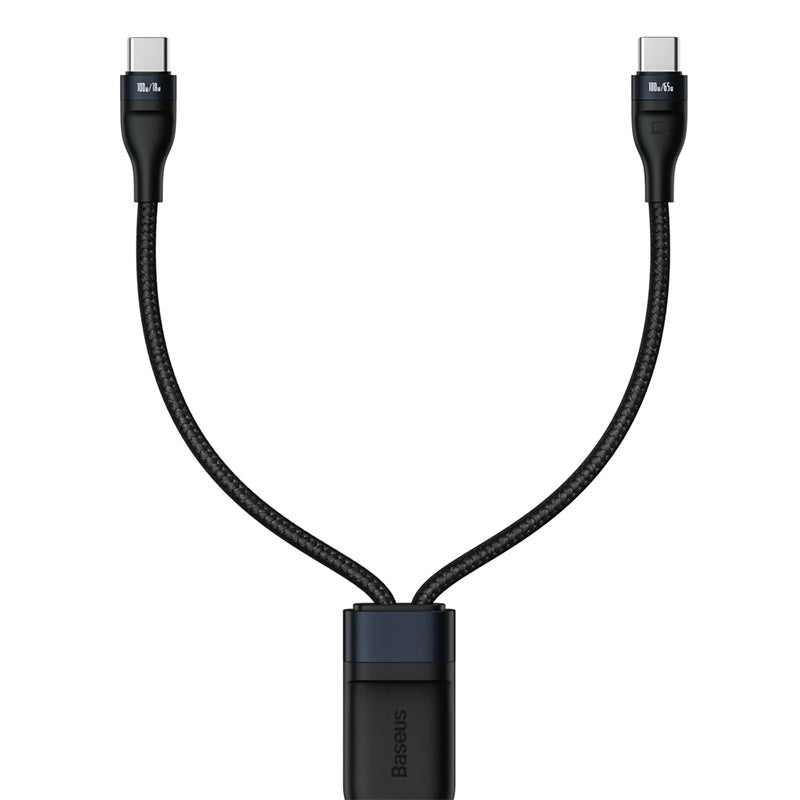 Baseus Flash Series 2 in 1 Fast Cable Type-C to C+C 100W 1.5m Black
