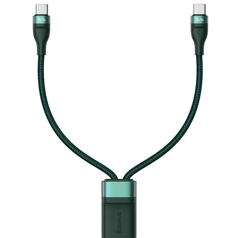 Baseus Flash Series 2 in 1 Fast Cable Type-C to C+C 100W 1.5m Green