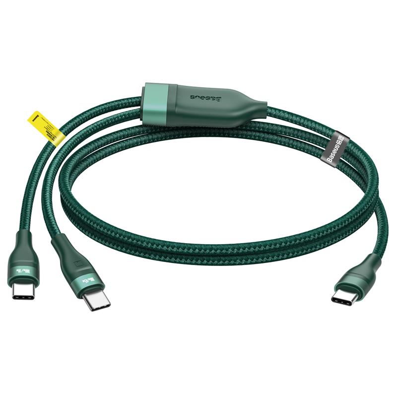 Baseus Flash Series 2 in 1 Fast Cable Type-C to C+C 100W 1.5m Green