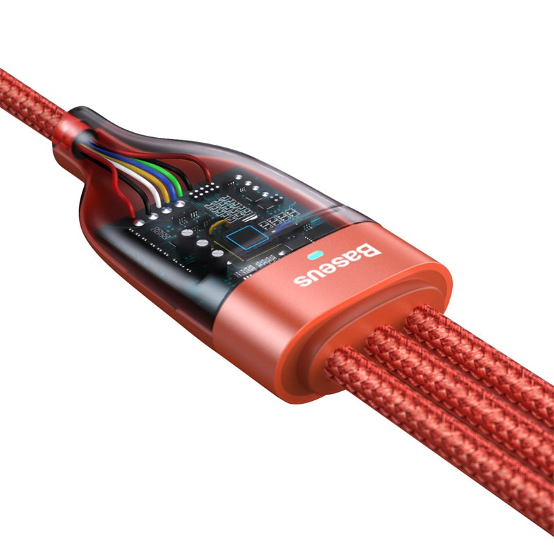 Baseus Flash Series 2 in 3 Fast Cable U+C to M+L+C 100W 1.2m Orange