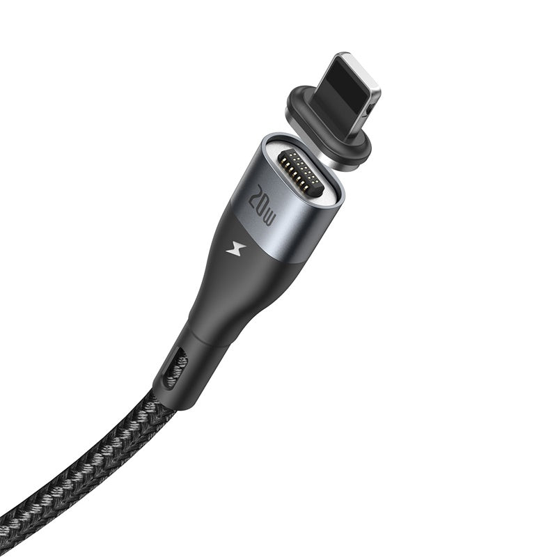Baseus Zinc Magnetic Safe 20W PD Fast Cable Type-C To IP 2m - Black