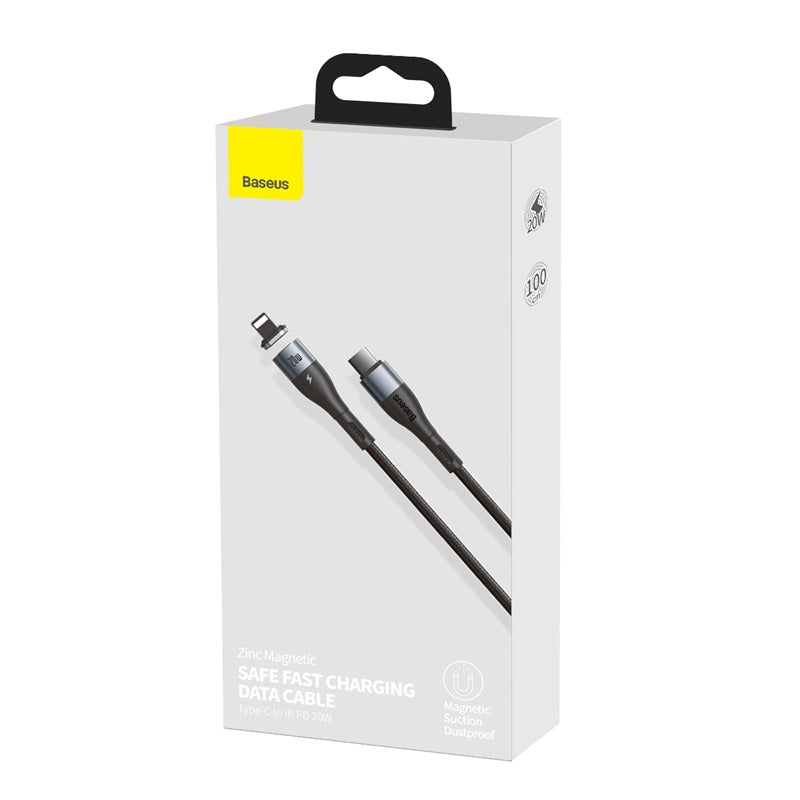 Baseus Zinc Magnetic Safe 20W PD Fast Cable Type-C To IP 2m - Black