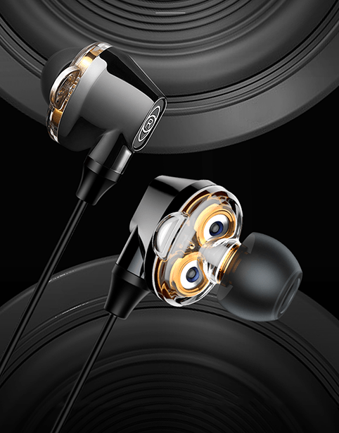 Black Encok H10 dual moving-coil wired control headset by Smartkoshk with ear cups and inline control visible in the image.