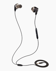 Black Encok H10 dual moving-coil wired control headset by Smartkoshk with adjustable headband and inline microphone.