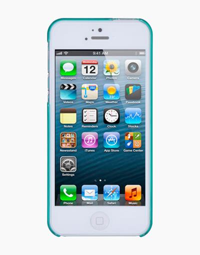 Green Engage lanyard for iPhone 5/5s by Smartkoshk, shown hanging with clip and textured fabric detail.