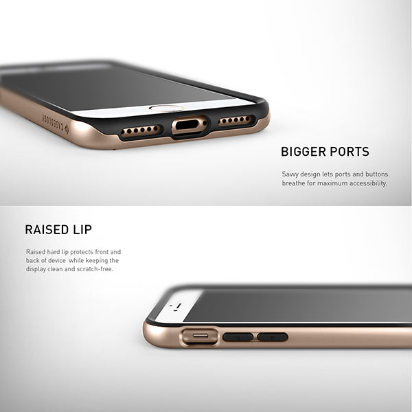 iPhone 7 | 8 Caseology Envoy Classic Rich Texture PU Leather Carbon Fiber Black / Gold