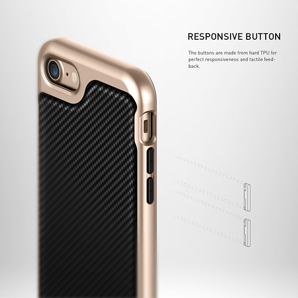 iPhone 7 | 8 Caseology Envoy Classic Rich Texture PU Leather Carbon Fiber Black / Gold