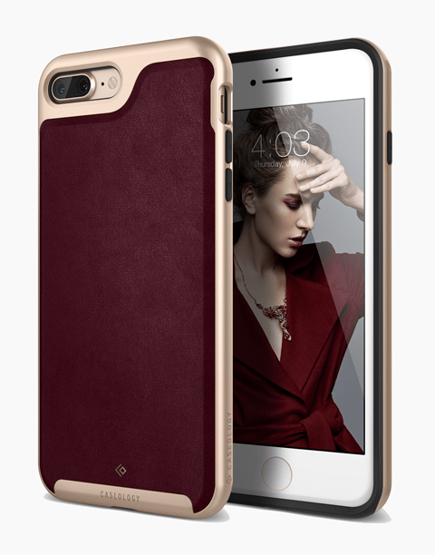iPhone 7 Plus Caseology Envoy Classic Rich Texture PU Leather Cherry Oak