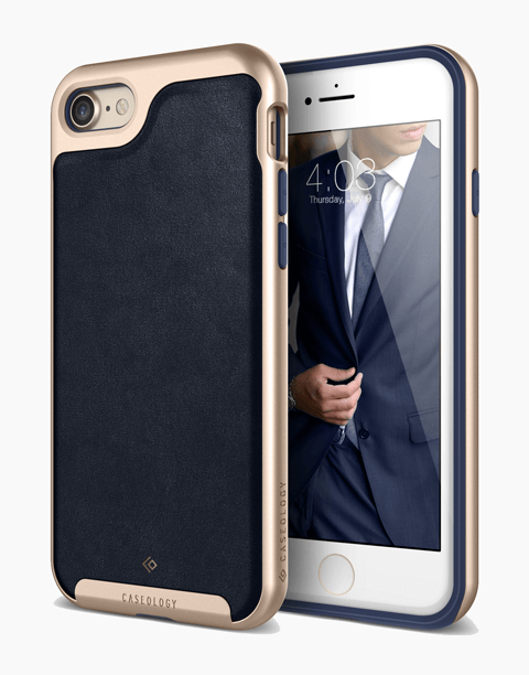iPhone 7 | 8 Caseology Envoy Classic Rich Texture PU Leather Navy Blue