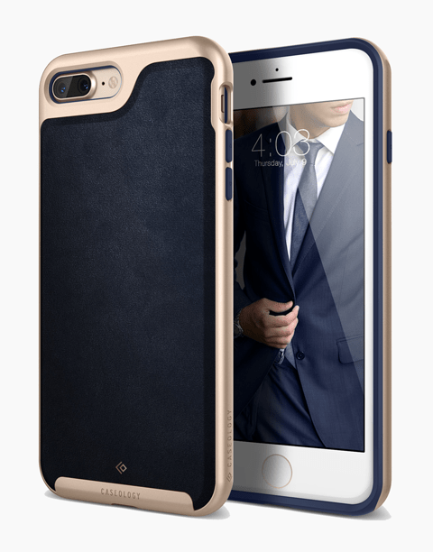 iPhone 7 Plus Caseology Envoy Classic Rich Texture PU Leather Navy Blue