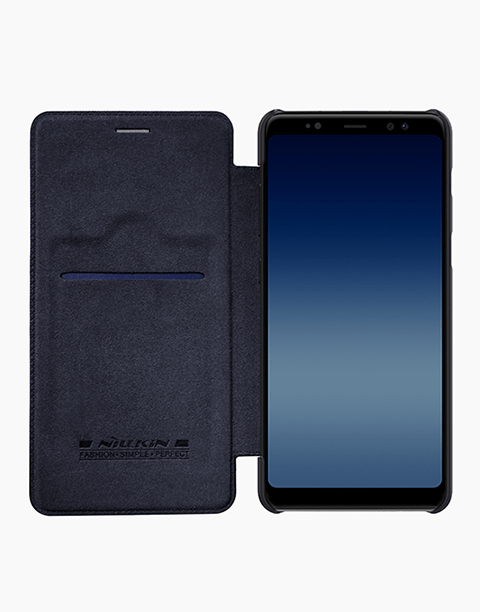 Qin Leather By Nillkin Smart Cover For Galaxy A8 Plus - Black
