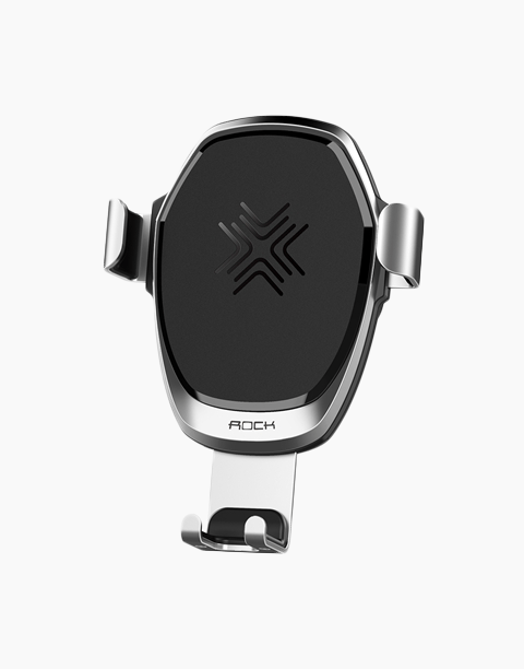 Gravity By Rock Fast Wireless Charger ( 10W ) + Car Holder - Silver