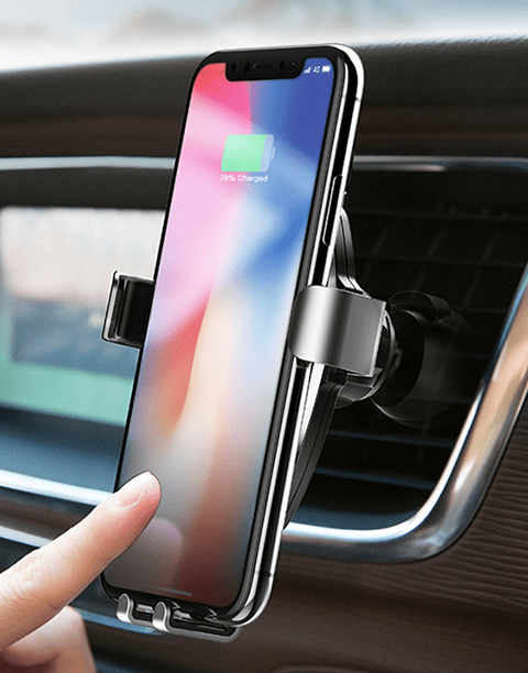 Gravity By Rock Fast Wireless Charger ( 10W ) + Car Holder - Gray