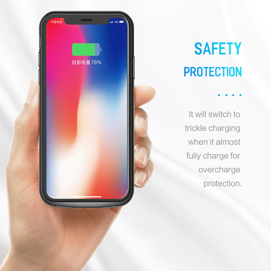 ROCK 6000mAh Power Bank Case for iPhone X | Xs , Ultra Slim External Backup Battery