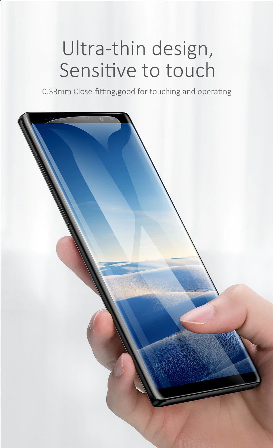 Usams 0.3mm Full Tempered Glass Screen Protector For Note 9 Black