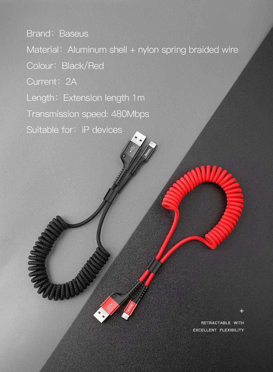 Fish Eye By Baseus Flexible Anti-Cut lightning Cable 1M Red