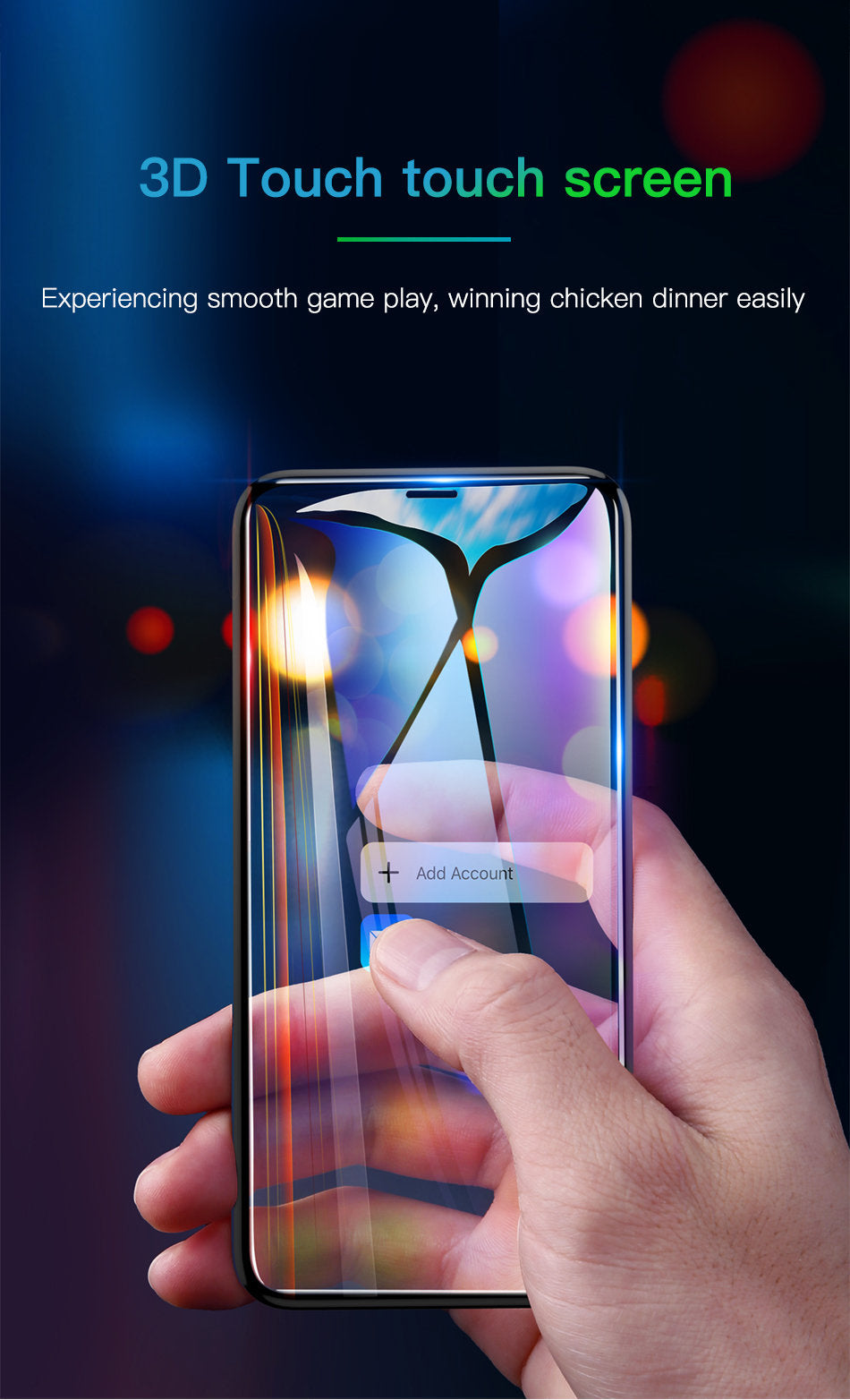 Baseus Arc-surface 0.23mm anti-peeping tempered glass screen protector for iPhone Xs and X, showing the clear protective film.