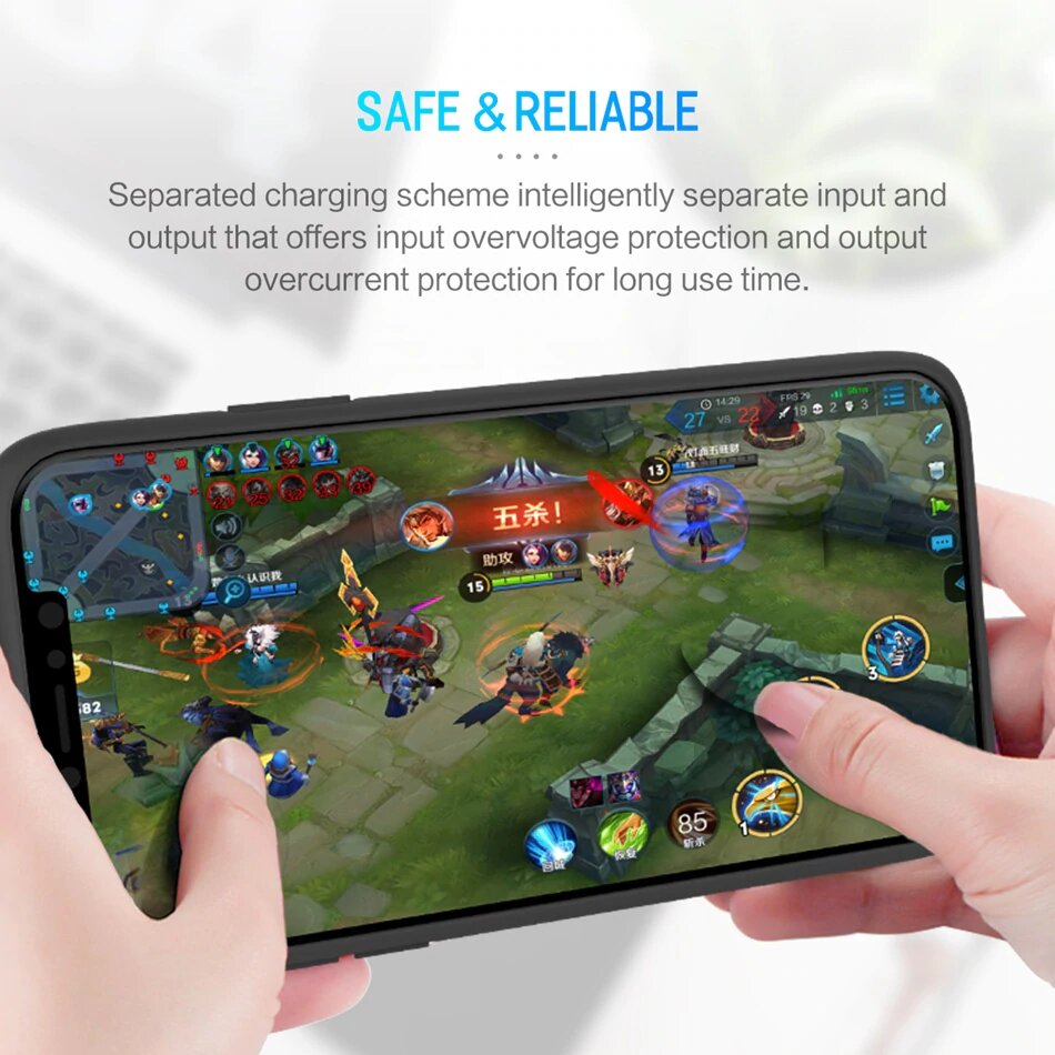 ROCK 6000mAh Power Bank Case for iPhone X | Xs , Ultra Slim External Backup Battery