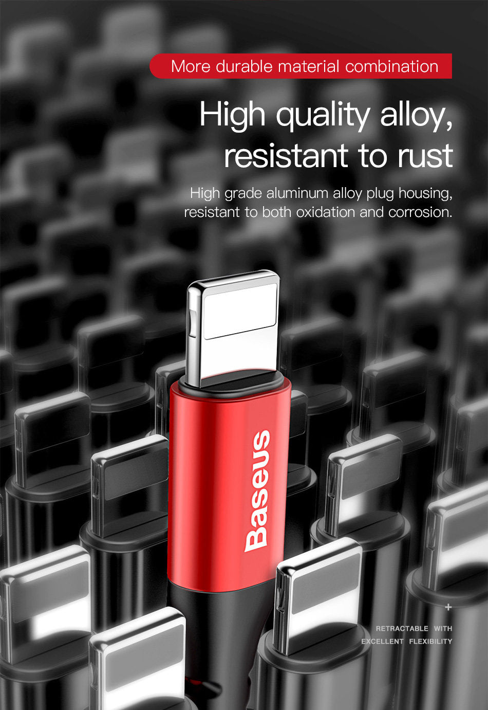 Fish Eye By Baseus Flexible Anti-Cut lightning Cable 1M Red