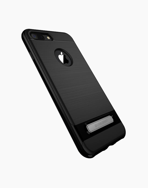 Black VRS Design High Pro Shield Series anti-shock case for iPhone 7 Plus, showcasing its durable and protective design.