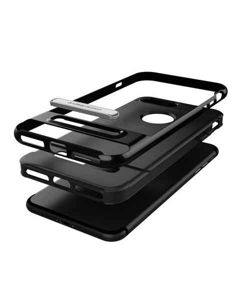 Black VRS Design High Pro Shield Series anti-shock case for iPhone 7 Plus, showcasing durable protection and sleek design.