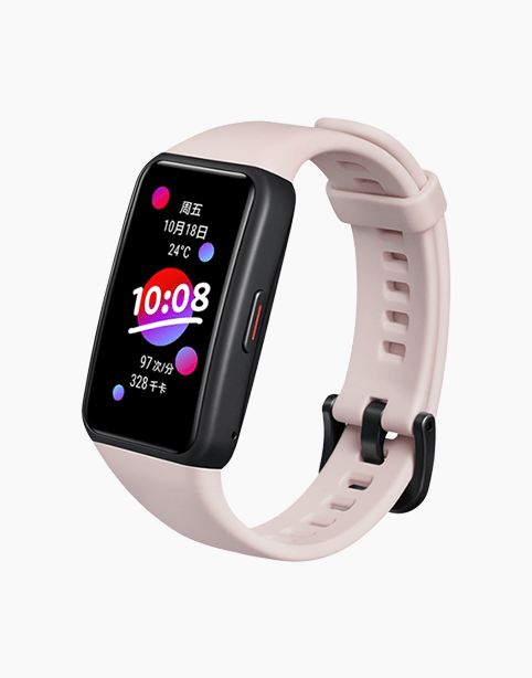 Honor Band 6 Smart Wristband 1st Full Screen 1.47 AMOLED Color - SpO2 - 5ATM Waterproof - Pink