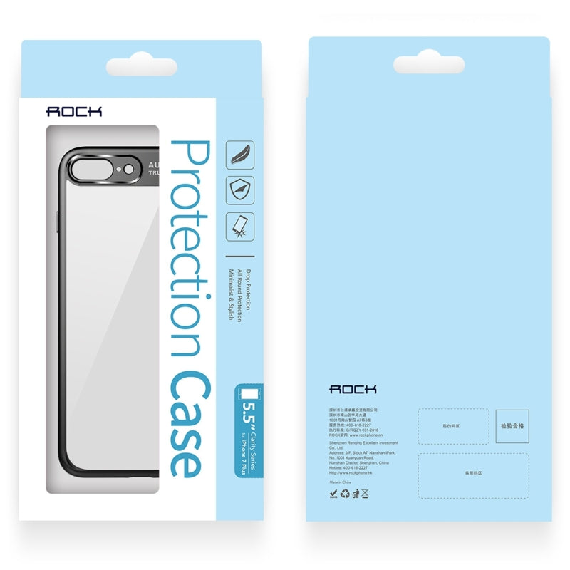 Clarity Series Original By Rock Transparent Slim Case For iPhone 8P | 7P - Black