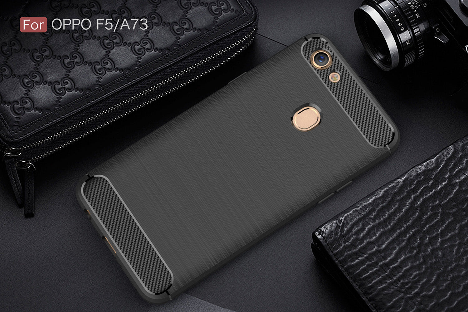Armor By iPaky Flexible Slim Case Anti-fingerprint &amp; Anti-shocks For Oppo F5 - Black