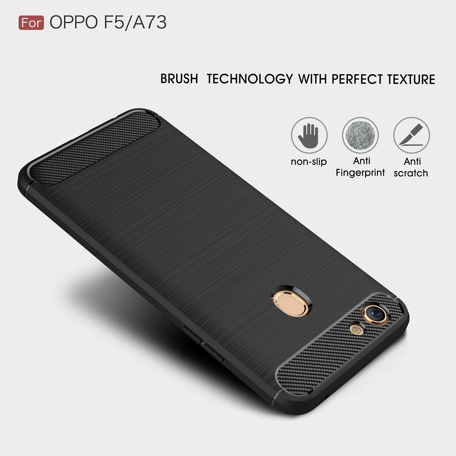 Armor By iPaky Flexible Slim Case Anti-fingerprint &amp; Anti-shocks For Oppo F5 - black