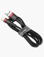 Kevlar By Baseus Strong lightning Cable USB For iPhone/iPad 2Meter Black/Red - Smartkoshk Stores