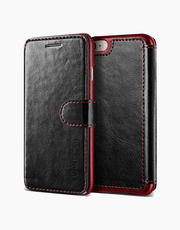 Black layered Dandy Series leather case for iPhone 7 and 8 by VRS Design, featuring a sleek, protective leather exterior.