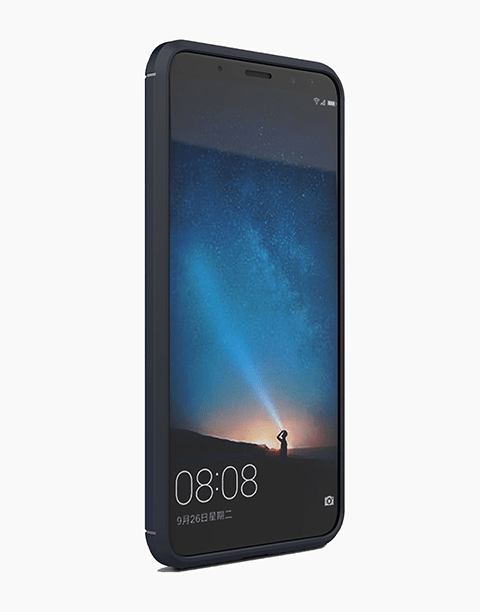 Blue Armor by iPaky flexible slim case for Mate 10 Lite, anti-fingerprint and anti-shock protection, showing the case on the phone.