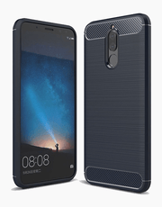 Blue Armor by iPaky slim flexible case for Mate 10 Lite, with anti-fingerprint and anti-shock features, shown on the phone.