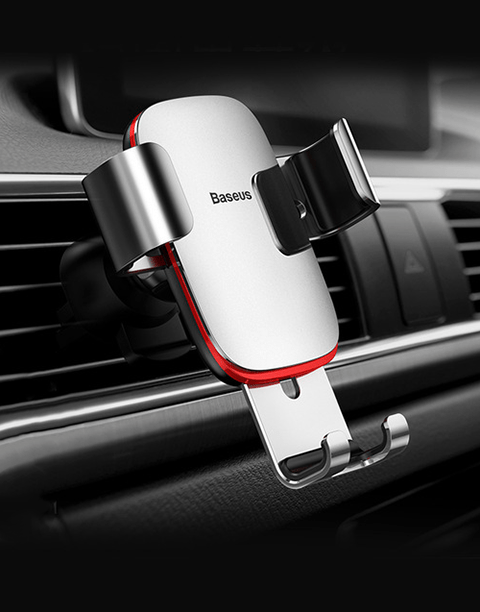 Baseus Metal Age Gravity Car Moun Air Outlet Version Silver