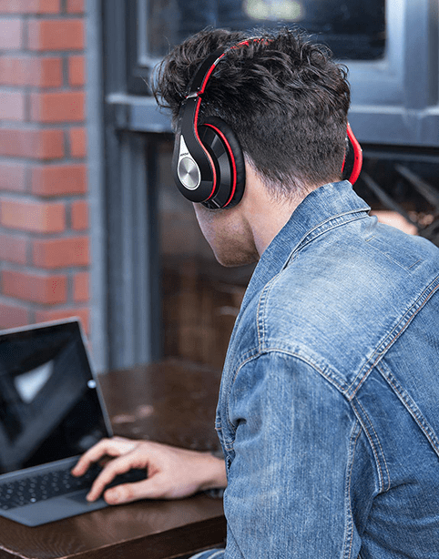Mpow 059 Stereo HiFi Wireless Headphone With Mic, 20H Play Black/Red