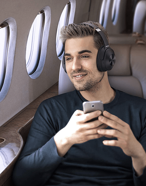 Mpow H12 Hybrid Active Noise Cancelling Headphones Long Battery 30H Black