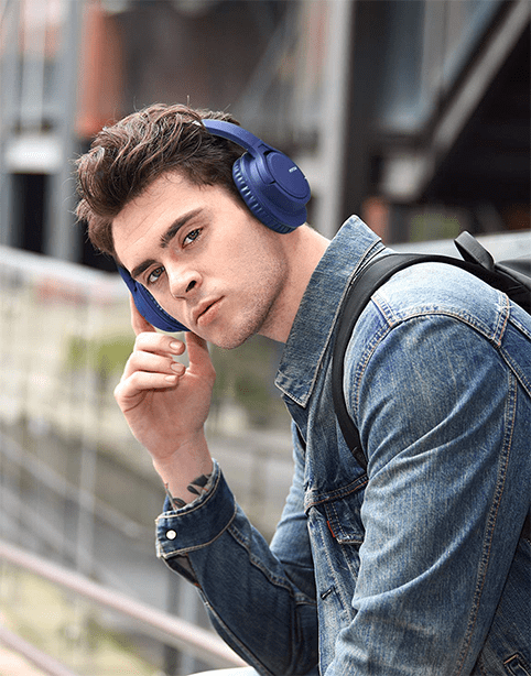 Mpow H7 Noise Cancelling  Wireless Headphone, Long Battery 15H, Aux Port Blue