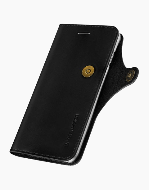 Native Diary Series Premium Natural Whole Leather Wallet with 3 Card Slots From VRS Design For iPhone 7 Plus Black